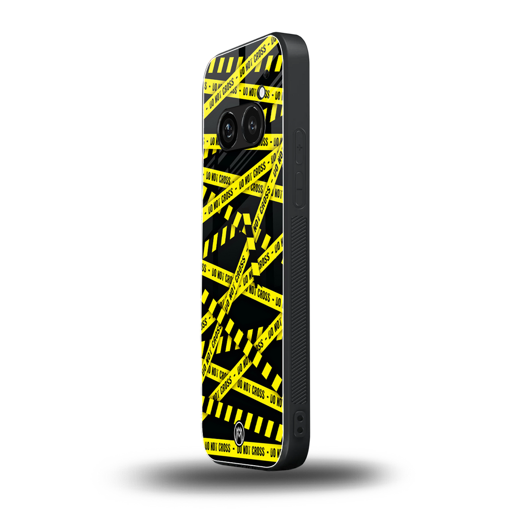 do not cross warning back phone cover | glass case for nothing phone 2a