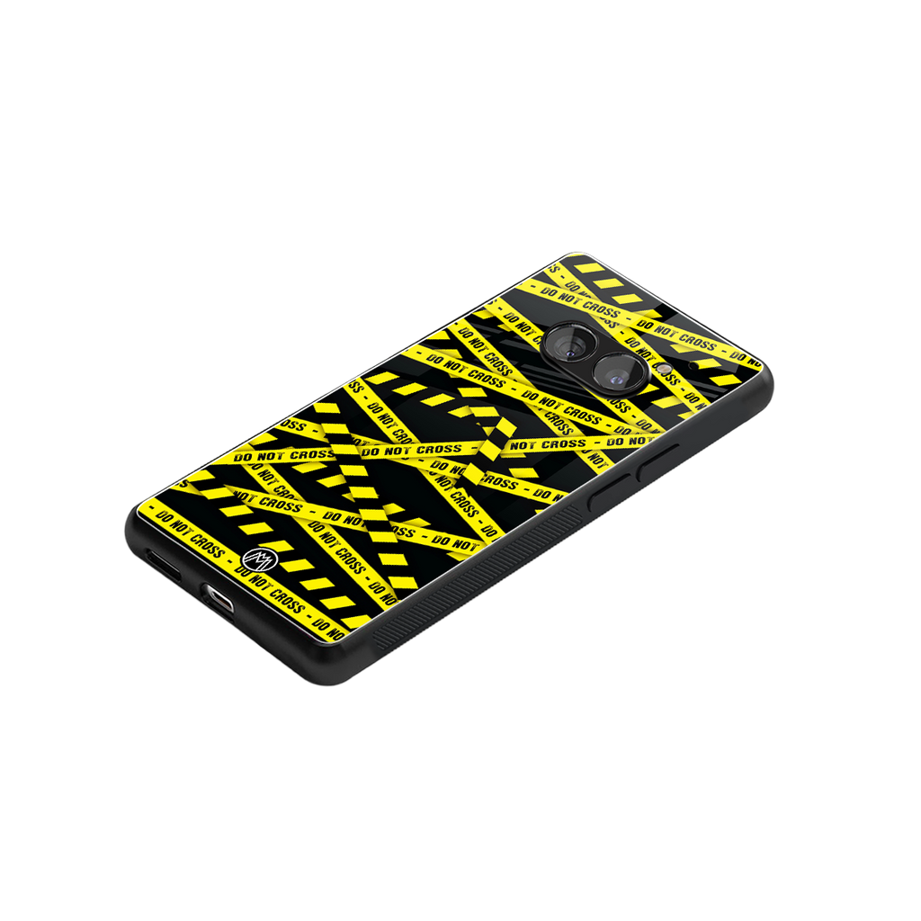 do not cross warning back phone cover | glass case for nothing phone 2a