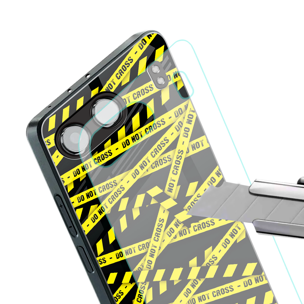 do not cross warning back phone cover | glass case for oneplus nord 4