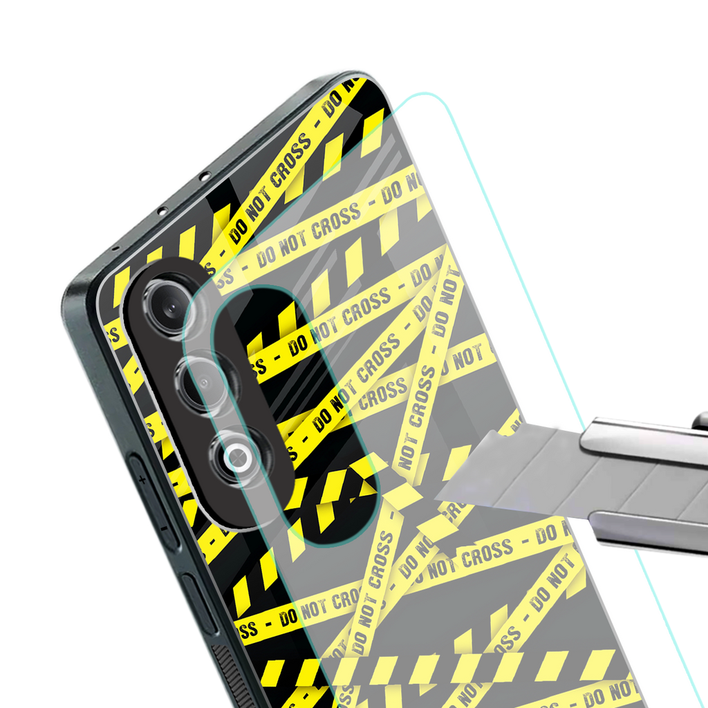 do not cross warning back phone cover | glass case for oneplus nord ce 4