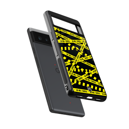 do not cross warning back phone cover | glass case for Google Pixel 6A