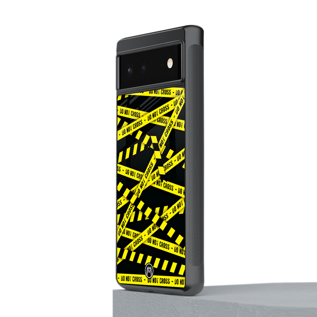 do not cross warning back phone cover | glass case for google pixel 6