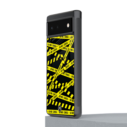 do not cross warning back phone cover | glass case for Google Pixel 6A