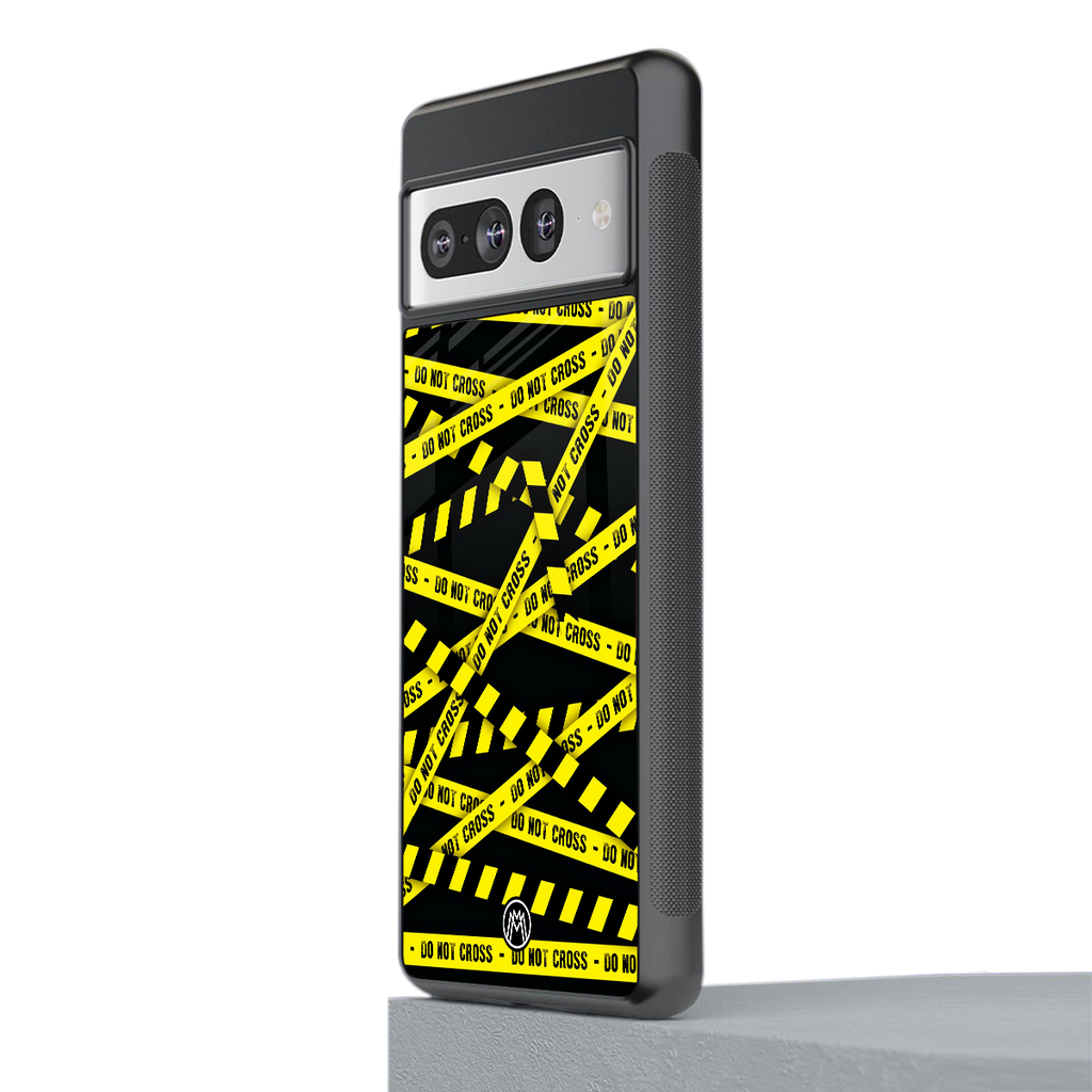 do not cross warning back phone cover | glass case for google pixel 7 pro