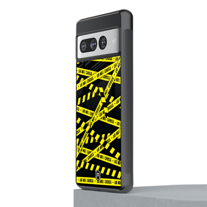 do not cross warning back phone cover | glass case for google pixel 7 pro