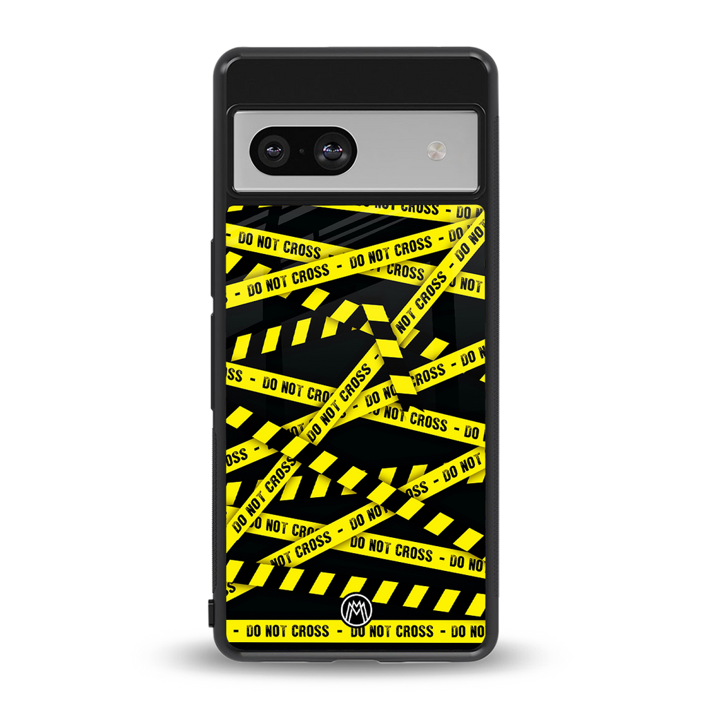 do not cross warning back phone cover | glass case for Google Pixel 7