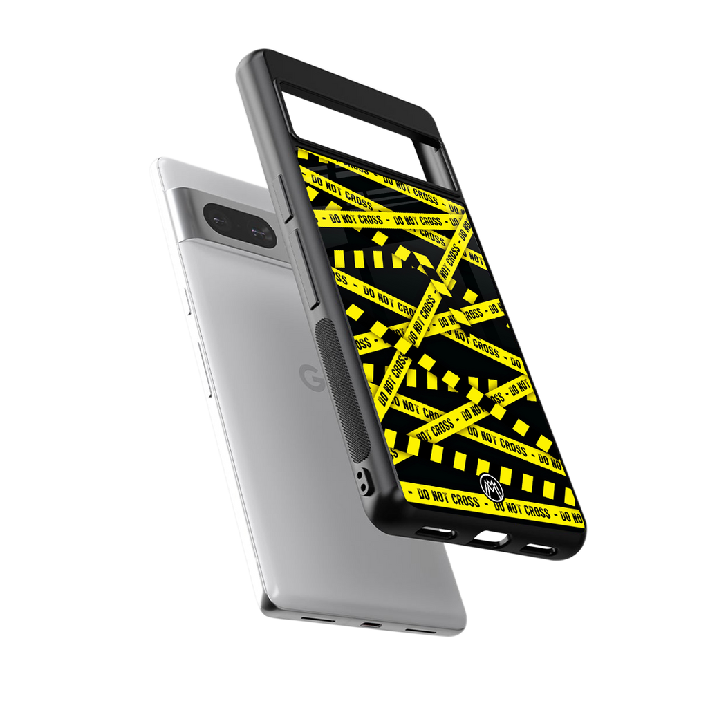 do not cross warning back phone cover | glass case for Google Pixel 7