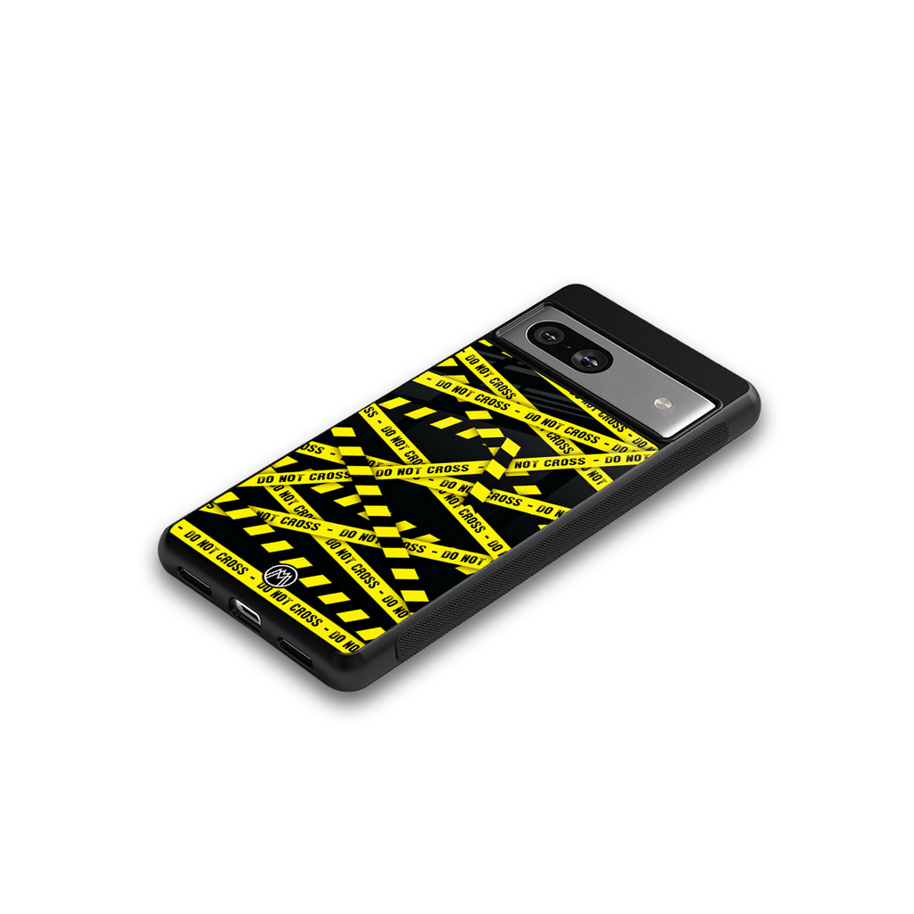 do not cross warning back phone cover | glass case for Google Pixel 7