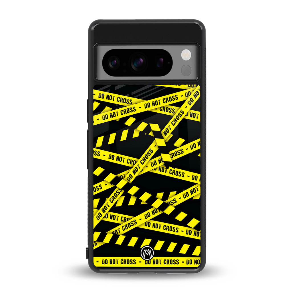 do not cross warning back phone cover | glass case for google pixel 8 pro