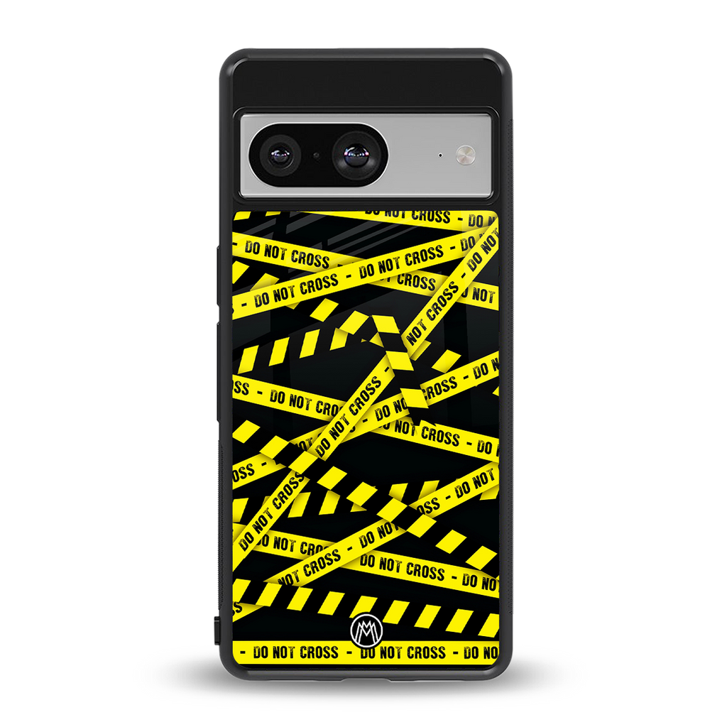 do not cross warning back phone cover | glass case for Google Pixel 8