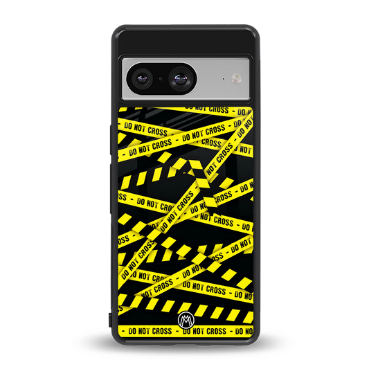 do not cross warning back phone cover | glass case for Google Pixel 8