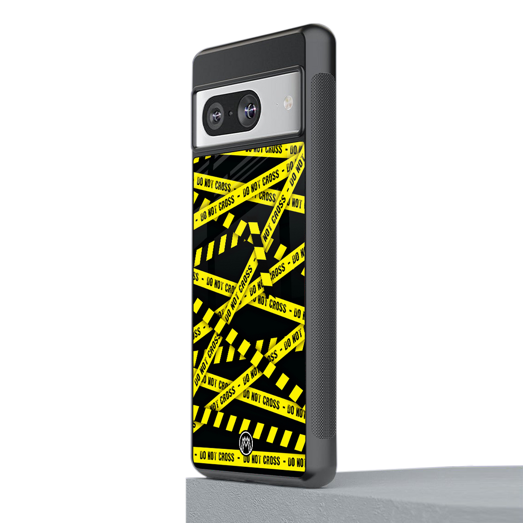 do not cross warning back phone cover | glass case for Google Pixel 8