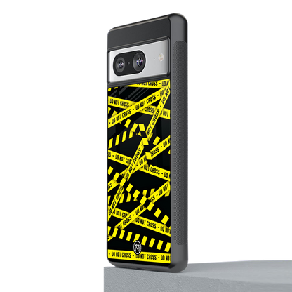 do not cross warning back phone cover | glass case for Google Pixel 8