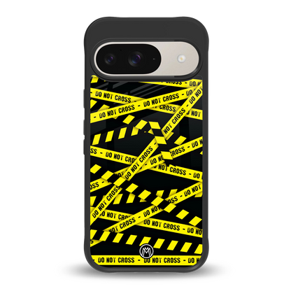 do not cross warning back phone cover | glass case for google pixel 9