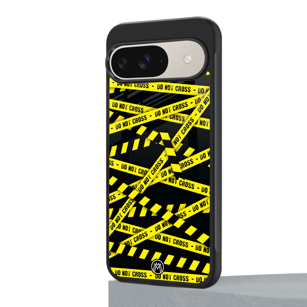 do not cross warning back phone cover | glass case for google pixel 9