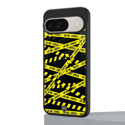 do not cross warning back phone cover | glass case for google pixel 9