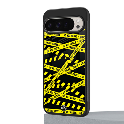 do not cross warning back phone cover | glass case for google pixel 9 pro
