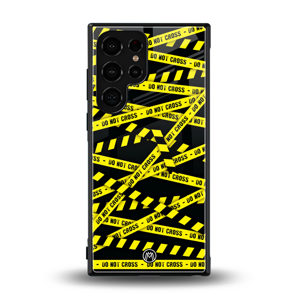 do not cross warning back phone cover | glass case for samsung galaxy s23 ultra