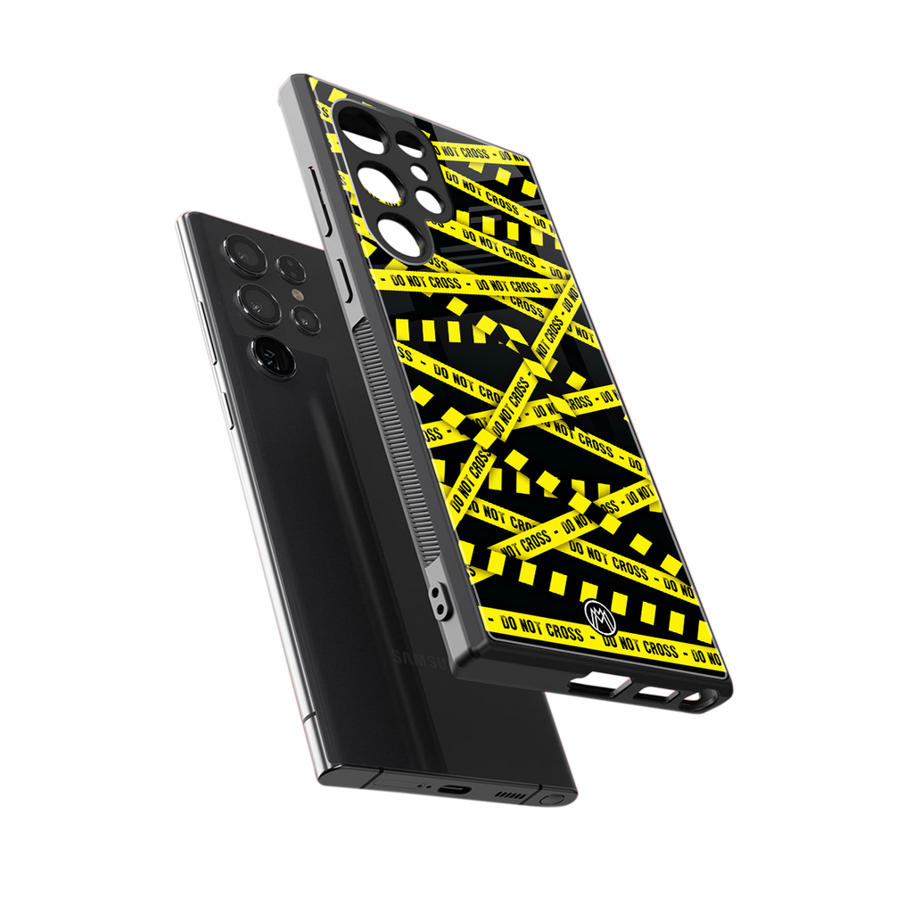 do not cross warning back phone cover | glass case for samsung galaxy s23 ultra