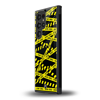 do not cross warning back phone cover | glass case for samsung galaxy s23 ultra