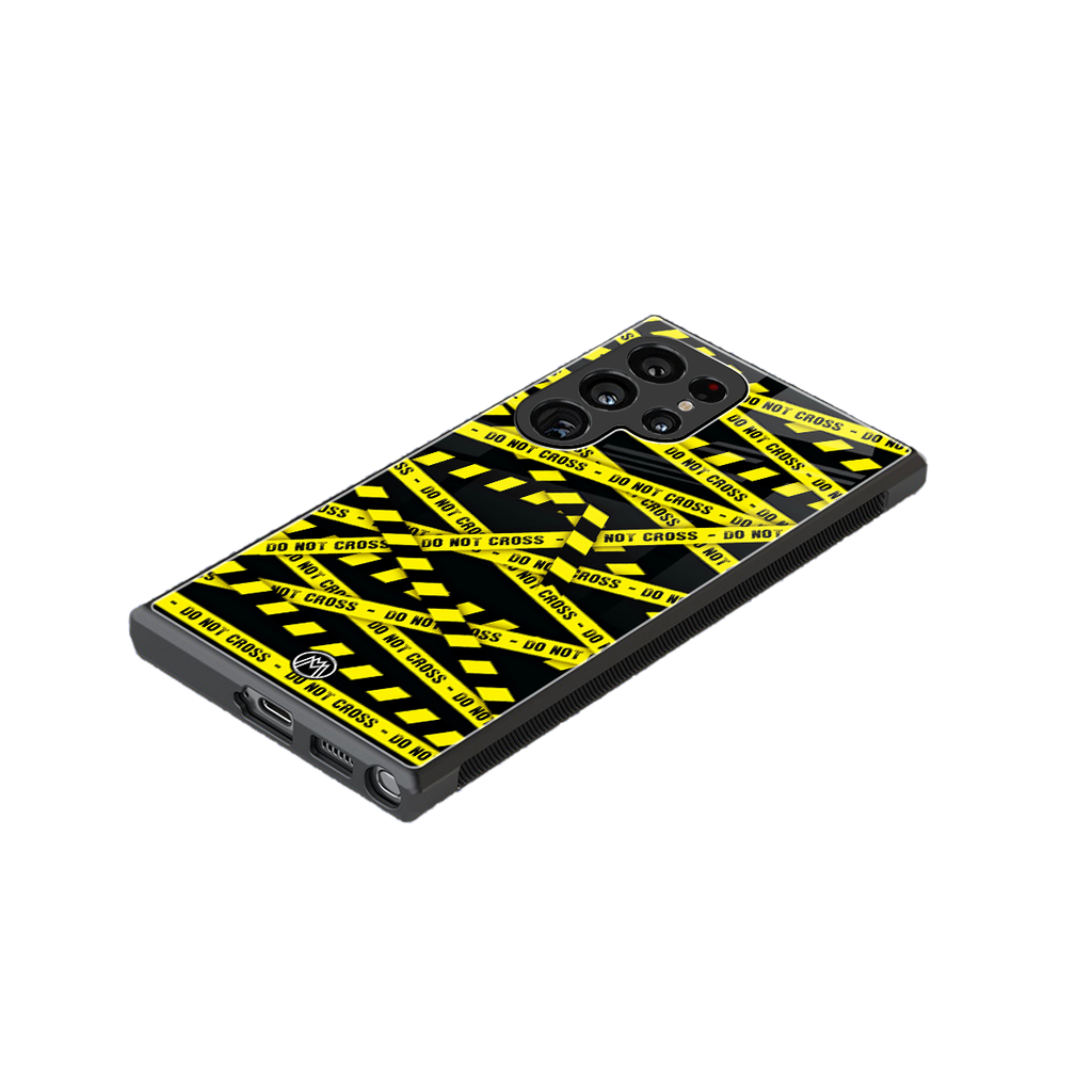 do not cross warning back phone cover | glass case for samsung galaxy s23 ultra