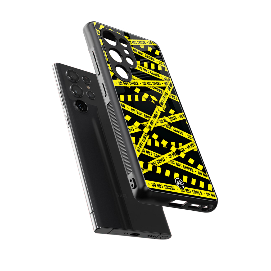do not cross warning back phone cover | glass case for samsung galaxy s25 ultra