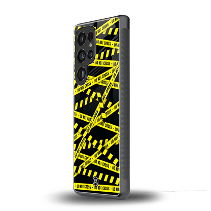do not cross warning back phone cover | glass case for samsung galaxy s25 ultra
