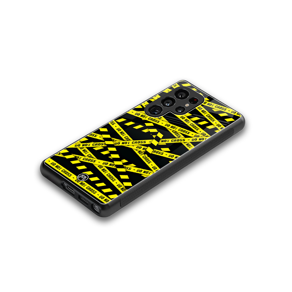 do not cross warning back phone cover | glass case for samsung galaxy s25 ultra