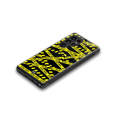 do not cross warning back phone cover | glass case for samsung galaxy s25 ultra