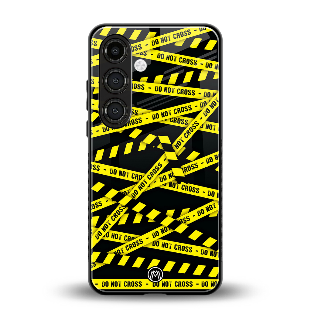 do not cross warning back phone cover | glass case for samsung galaxy s23