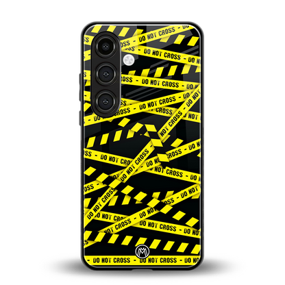 do not cross warning back phone cover | glass case for samsung galaxy s24 fe