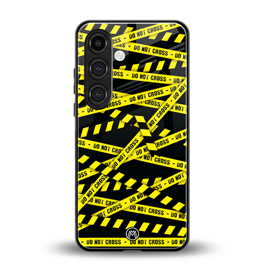do not cross warning back phone cover | glass case for samsung galaxy s24 fe