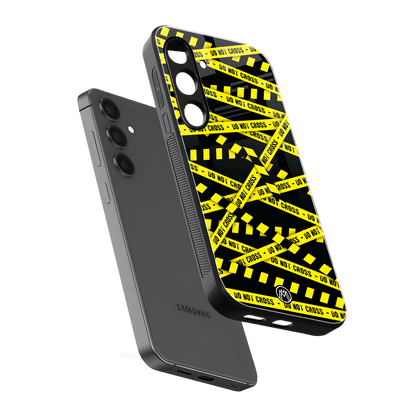 do not cross warning back phone cover | glass case for samsung galaxy s24 fe