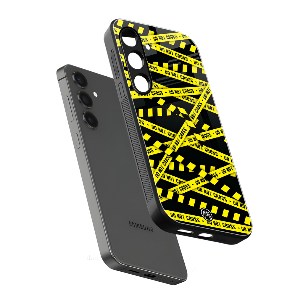do not cross warning back phone cover | glass case for samsung galaxy s23