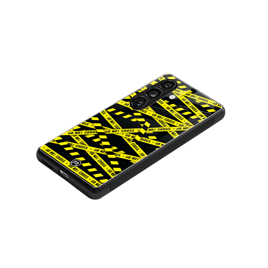 do not cross warning back phone cover | glass case for samsung galaxy s23