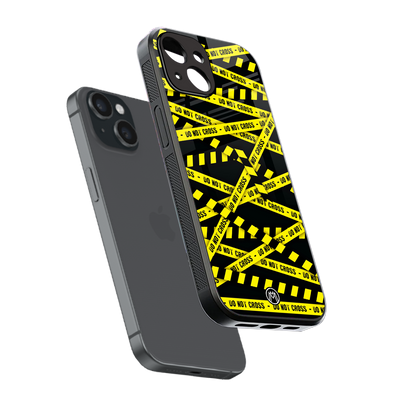 do not cross warning back phone cover | glass case for iphone 15