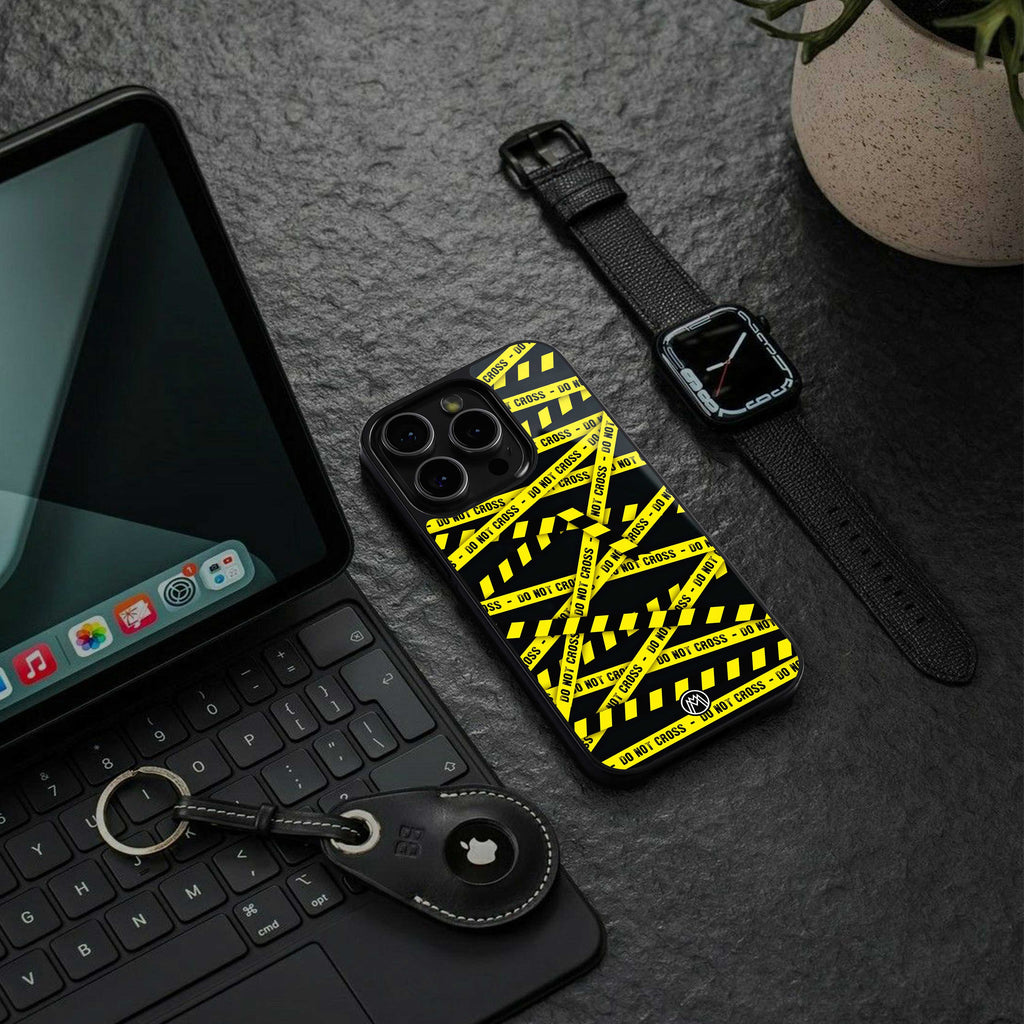 do not cross warning back phone cover | glass case for samsung galaxy s23