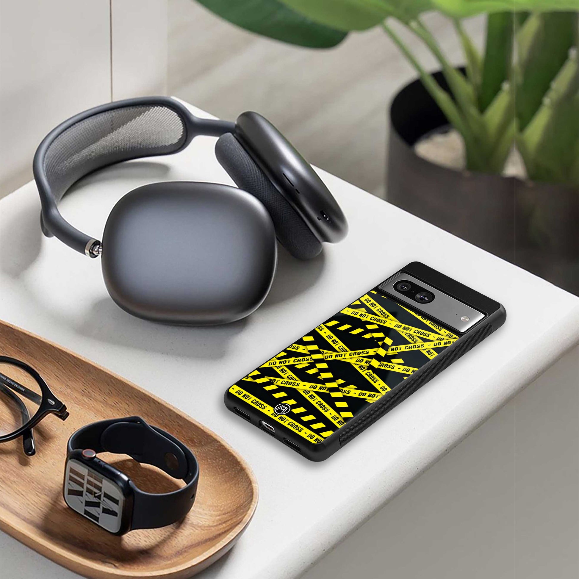 do not cross warning back phone cover | glass case for Google Pixel 7A