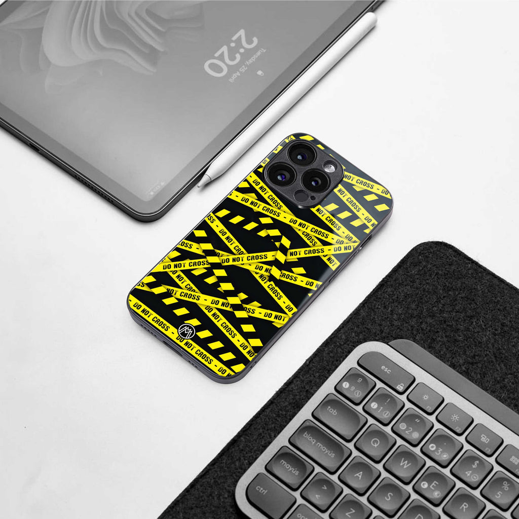 do not cross warning back phone cover | glass case for samsung galaxy s23