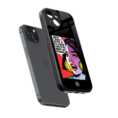 don't give a flying chappal back phone cover | glass case for iphone 13 mini