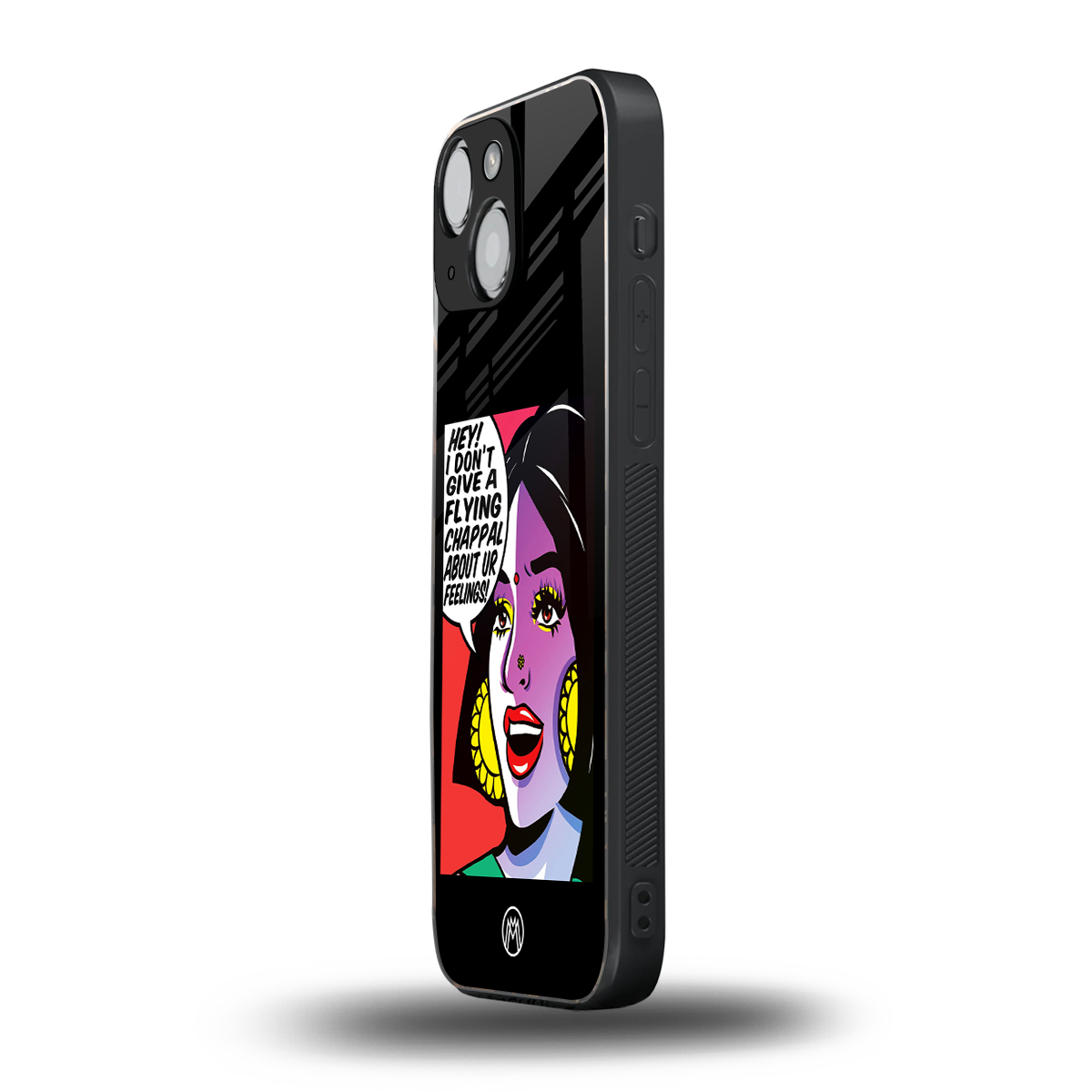 don't give a flying chappal back phone cover | glass case for iphone 13 mini