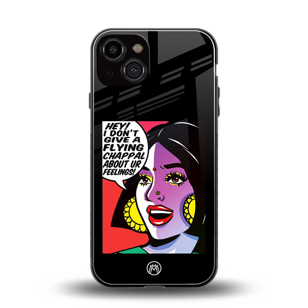 don't give a flying chappal back phone cover | glass case for iphone 13