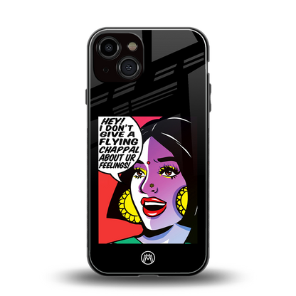 don't give a flying chappal back phone cover | glass case for iphone 13