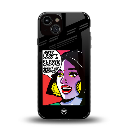 don't give a flying chappal back phone cover | glass case for iphone 13