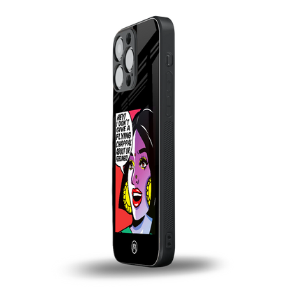 don't give a flying chappal back phone cover | glass case for iphone 14 pro max
