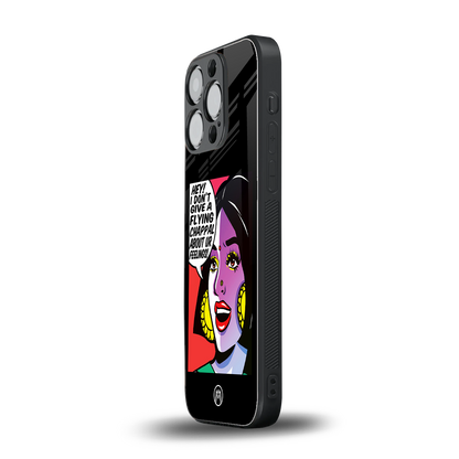 don't give a flying chappal back phone cover | glass case for iphone 15 pro
