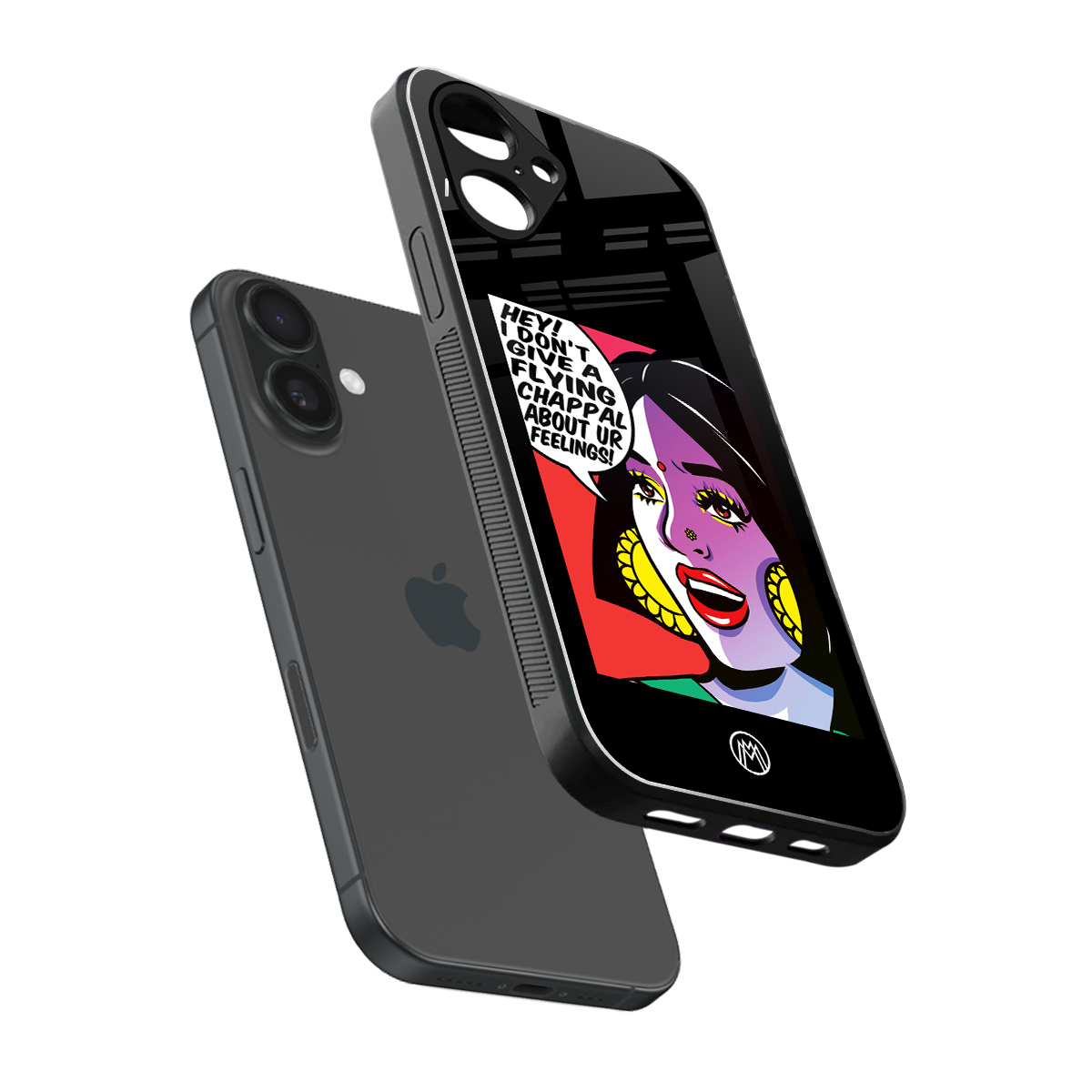 don't give a flying chappal back phone cover | glass case for iphone 16