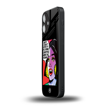 don't give a flying chappal back phone cover | glass case for iphone 16