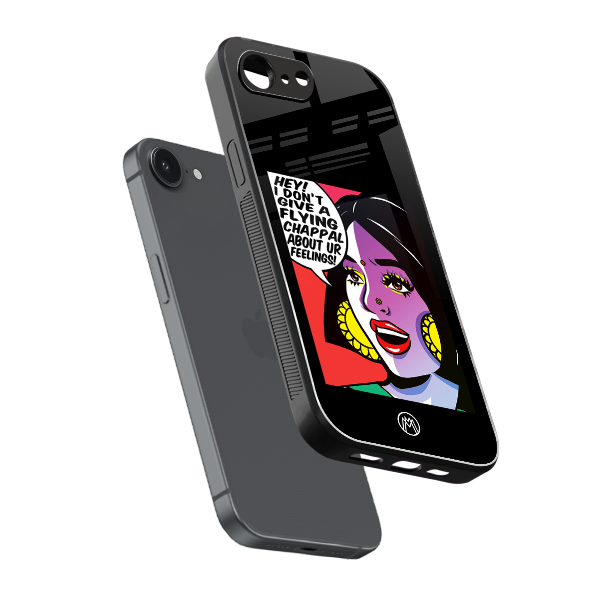 don't give a flying chappal back phone cover | glass case for iphone 16e