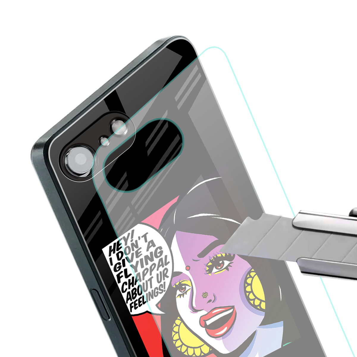 don't give a flying chappal back phone cover | glass case for iphone 16e